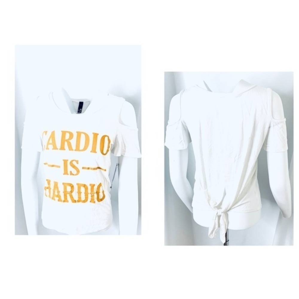 “Cardio is Hardio” Cold Shoulder Tee-M